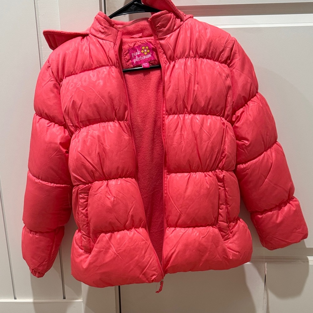 Pink Platinum Kids Puffer Jacket - Bright Pink